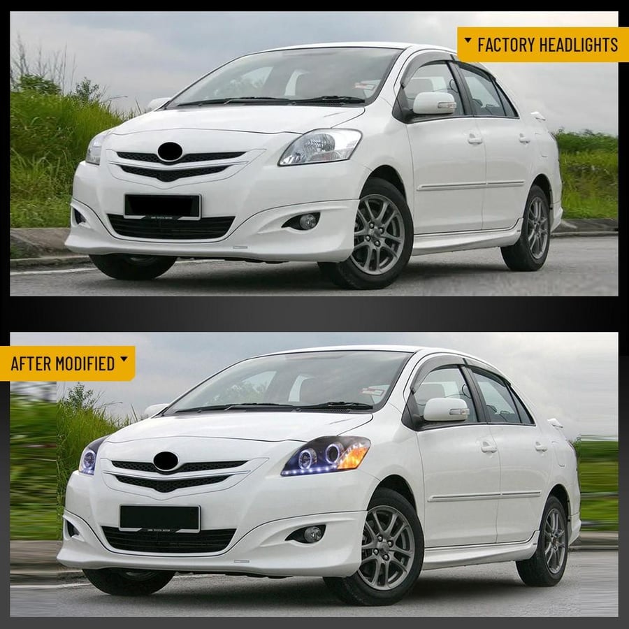 طقم شمعات امامية يارس رياضي مكحل 2007-2012 LED عدسات