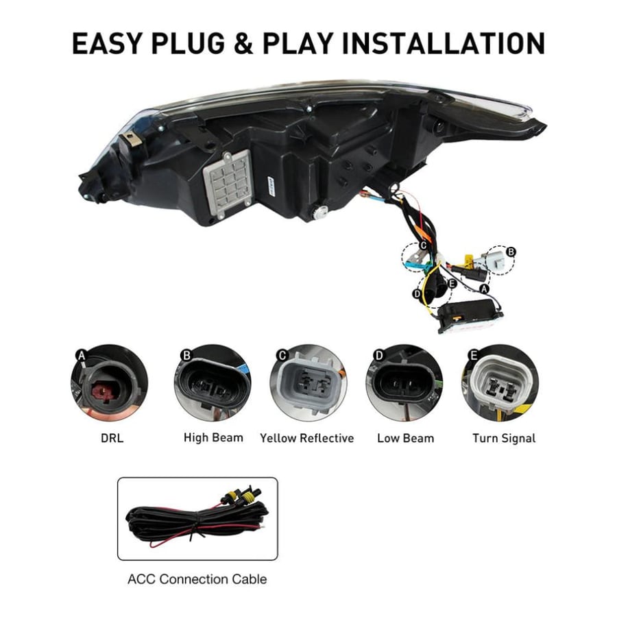 طقم شمعات كامري 2012-2015 ٣ عدسات LED