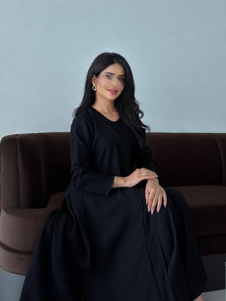 عباية نص كلوش – سراميك إندونيسي مع تدخيلة كلف أنيقة