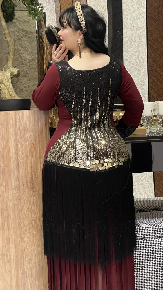 فستان استرتش كوري مع ترتر وهدب