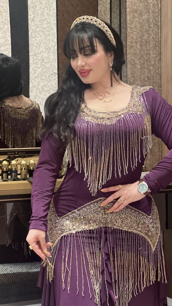 فستان استرنش كرستال مع شك فخم