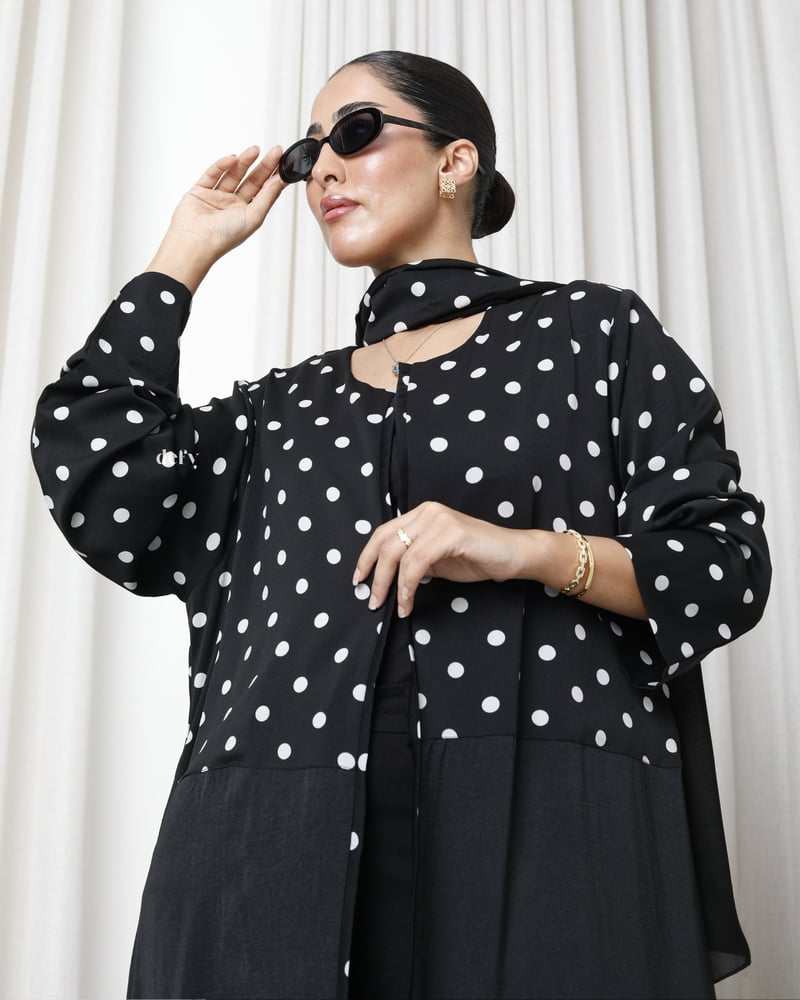 polka dots abaya