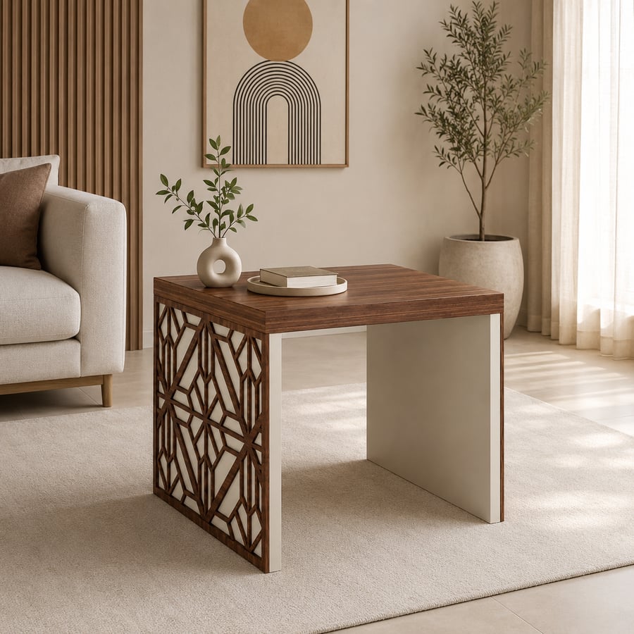 طاولة ضيافة عصرية بتصميم هندسي فريد