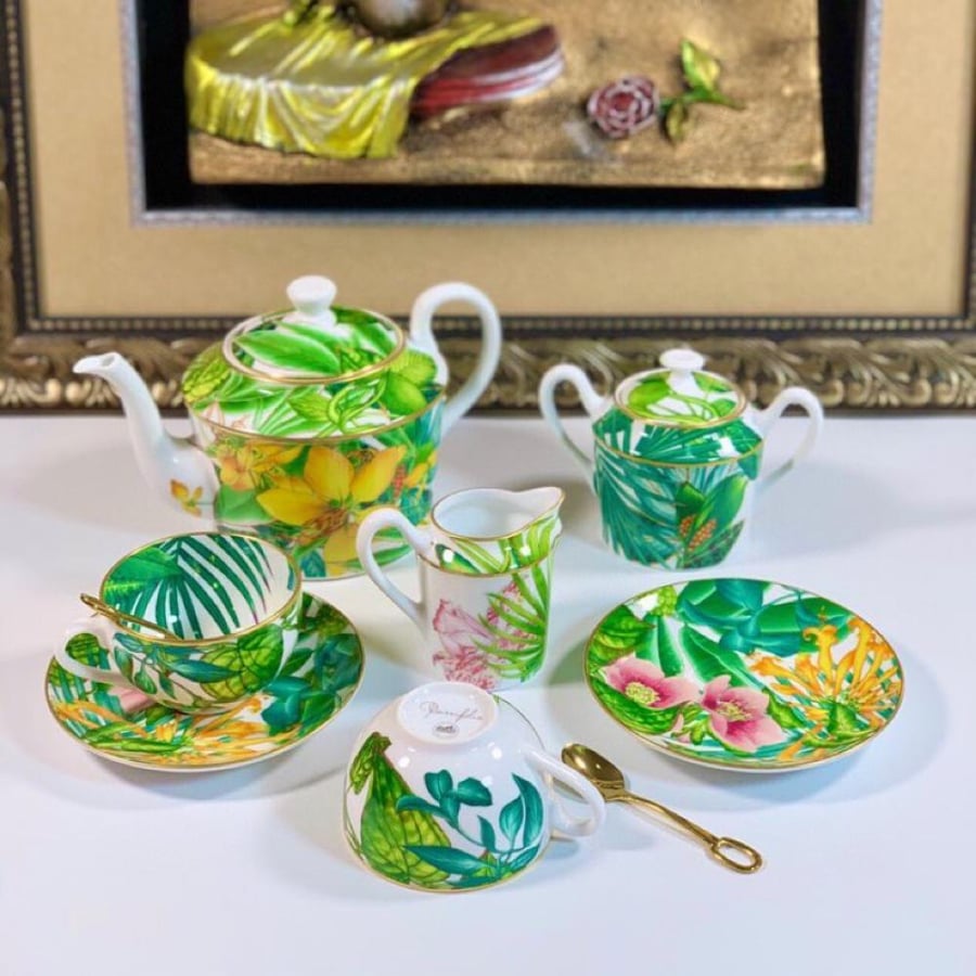 طقم قهوة وشاي فاخر 15 قطعة Hermès Passifolia