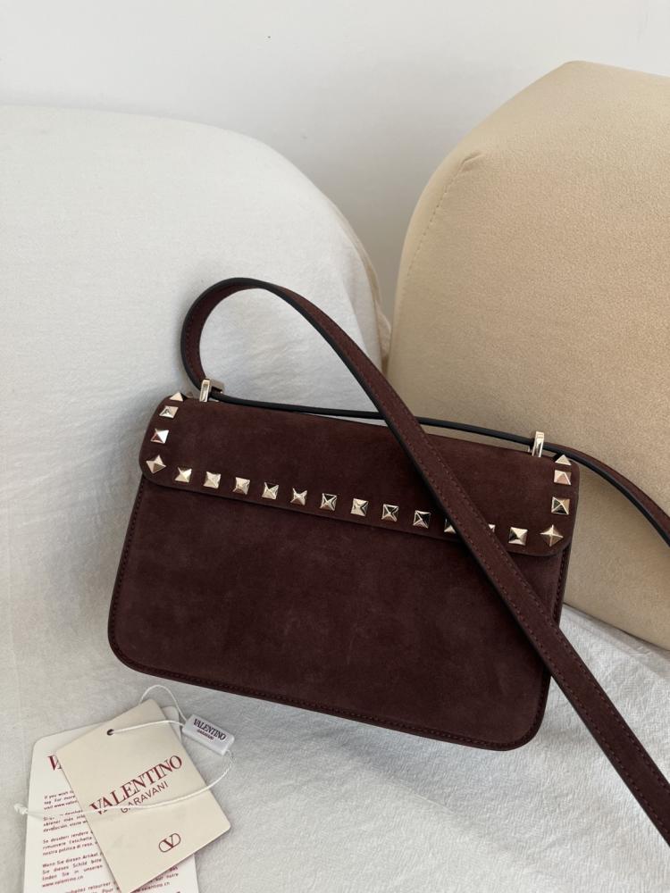 Valentino Garavani Rockstud Small Shoulder Bag In Suede