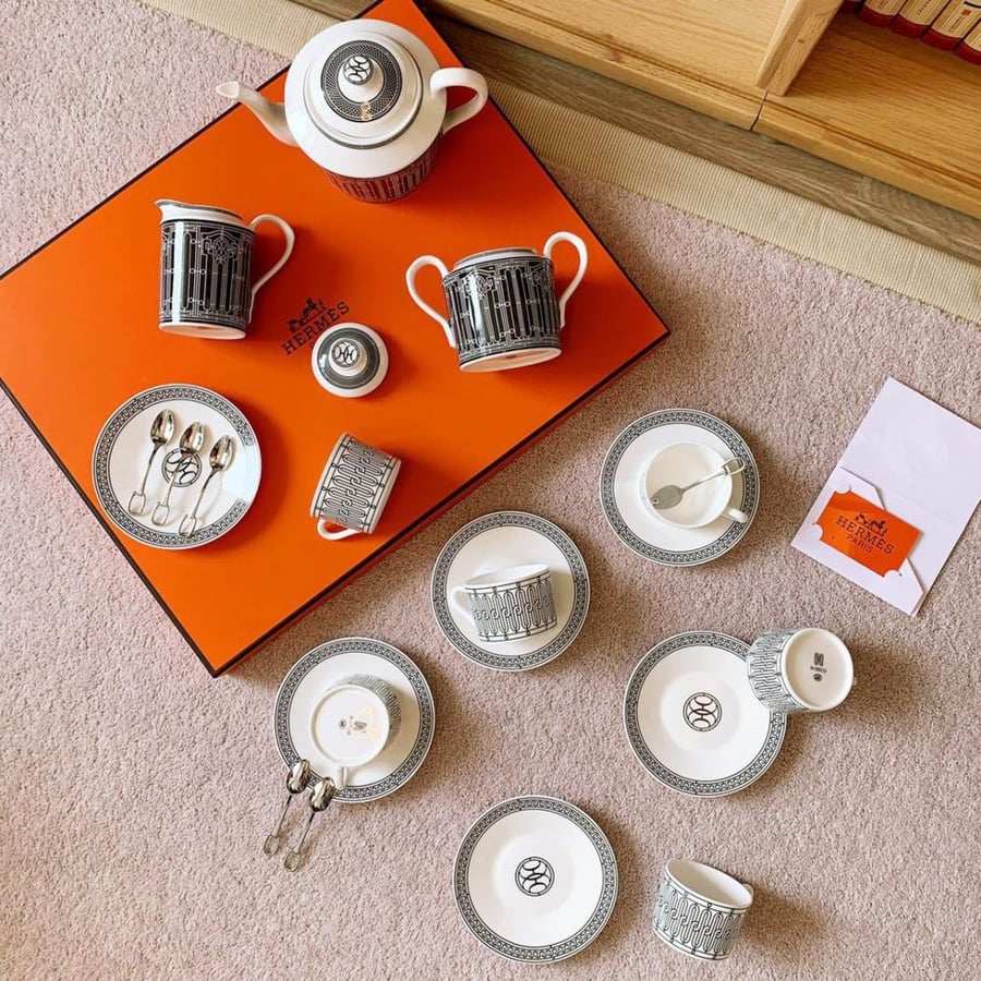 طقم قهوة وشاي فاخر 15 قطعة HERMES H Deco