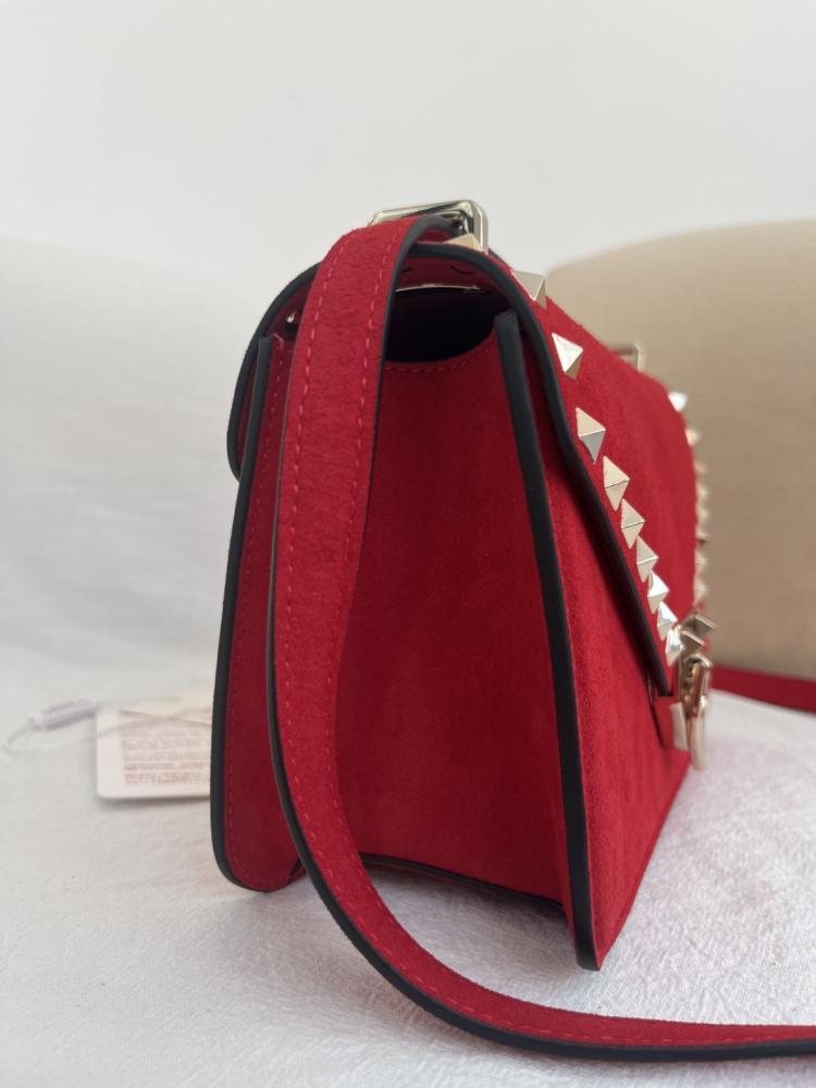 Valentino Garavani Rockstud Small Shoulder Bag In Suede