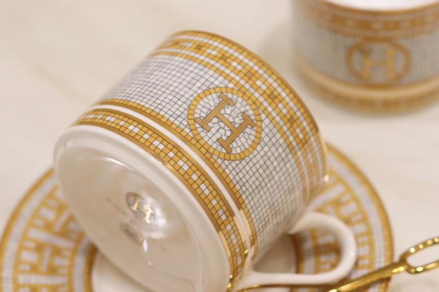 طقم قهوة وشاي فاخر 15 قطعة Hermès Mosaïque au 24