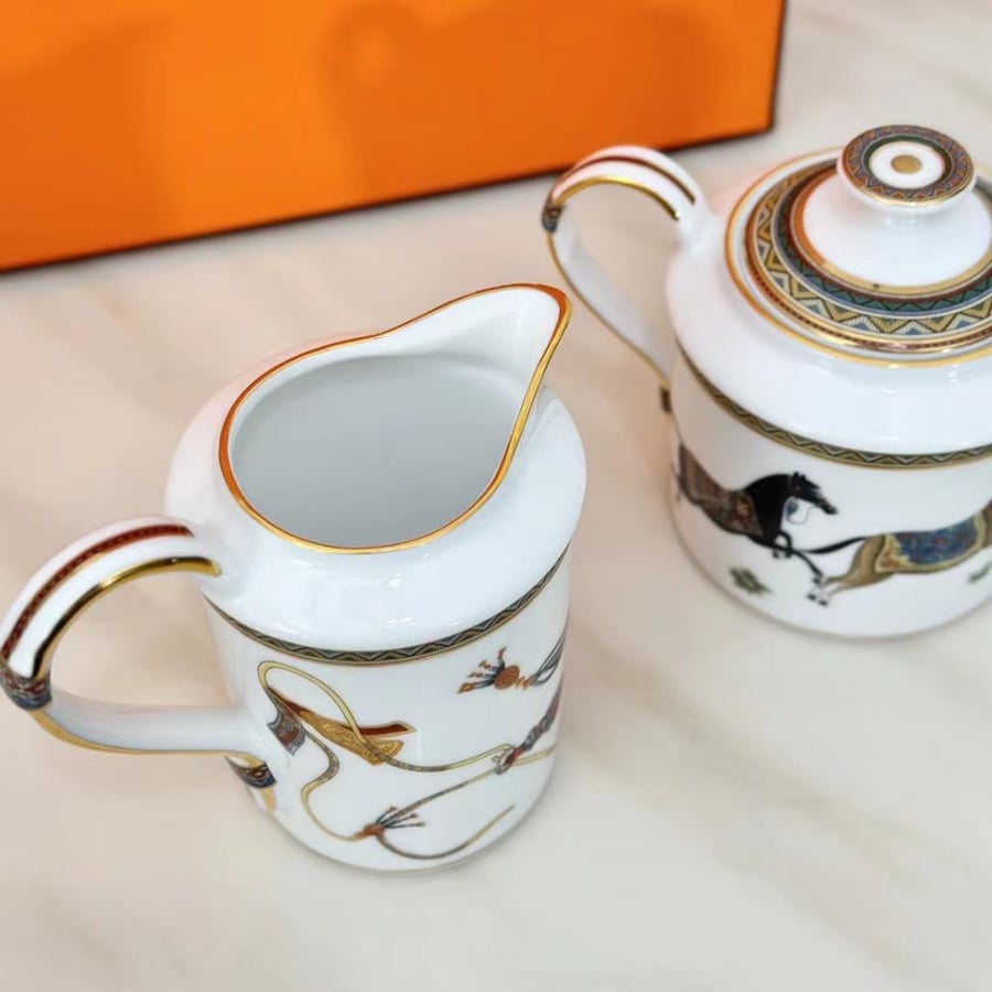 طقم قهوة وشاي فاخر 15 قطعة HERMES Cheval d'Orient