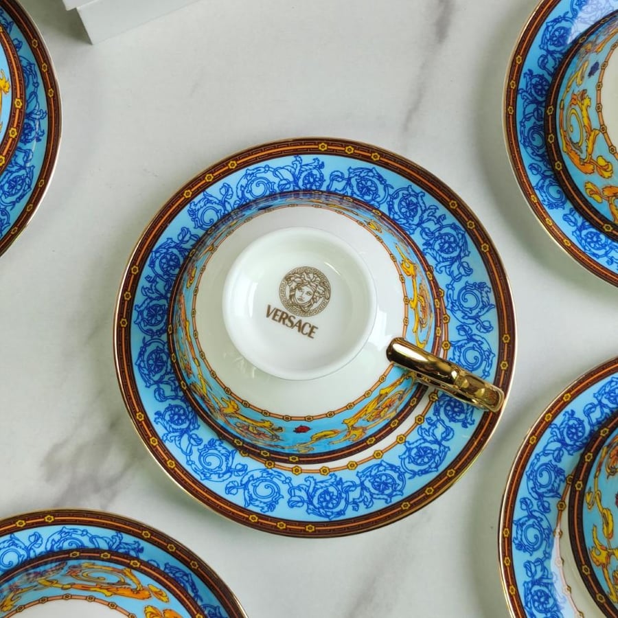 طقم قهوة وشاي فاخر 15 قطعة Versace Butterfly Garden