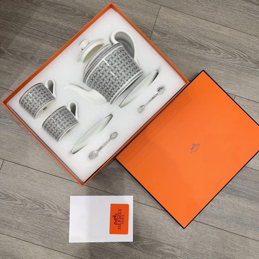 طقم قهوة وشاي فاخر موزاييك بلاتينيوم Hermès Mosaïque au 24 Platinum