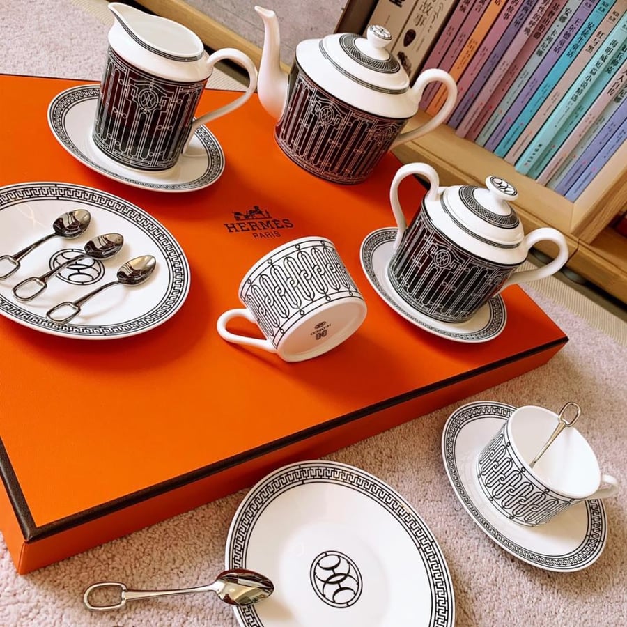 طقم قهوة وشاي فاخر 15 قطعة HERMES H Deco