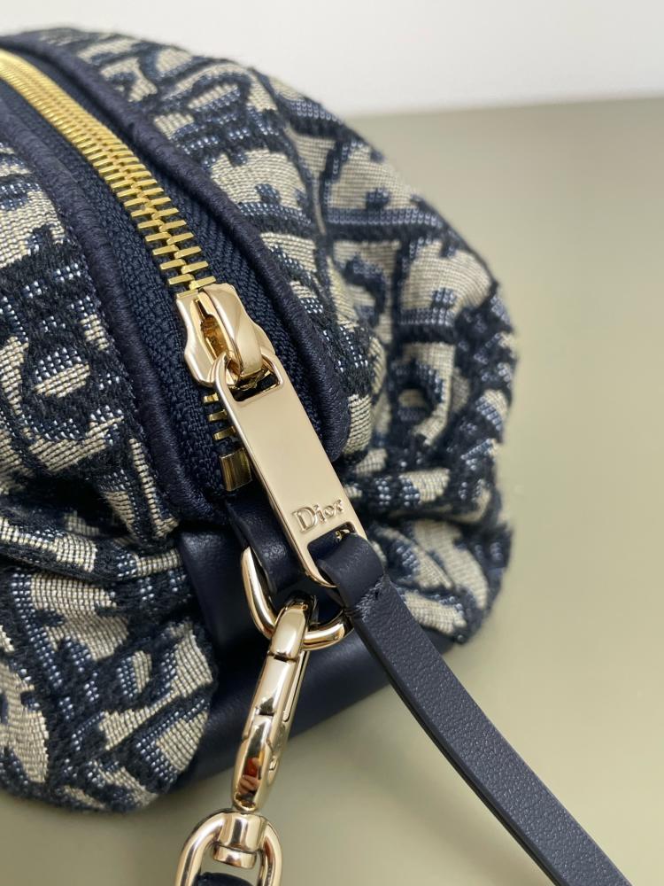 Dior Bow Pouch Blue Dior Oblique Jacquard