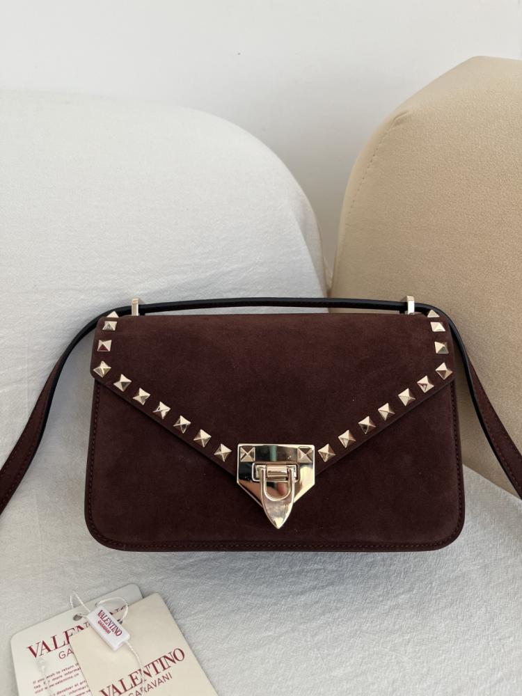 Valentino Garavani Rockstud Small Shoulder Bag In Suede