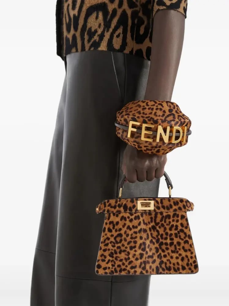 FENDI petite Peekaboo ISeeU leopard-print tote bag