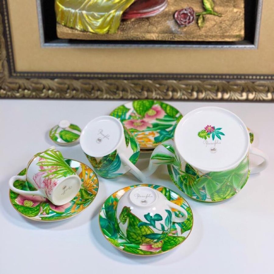 طقم قهوة وشاي فاخر 15 قطعة Hermès Passifolia