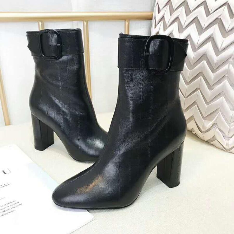 Saint Laurent Joplin Buckle Bootie in Eel 10.5cm Heel – Black (Woman)