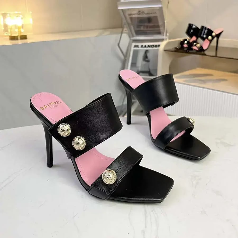 Balmain Eva Mules in Calfskin CN0UR007LVIT (Woman)