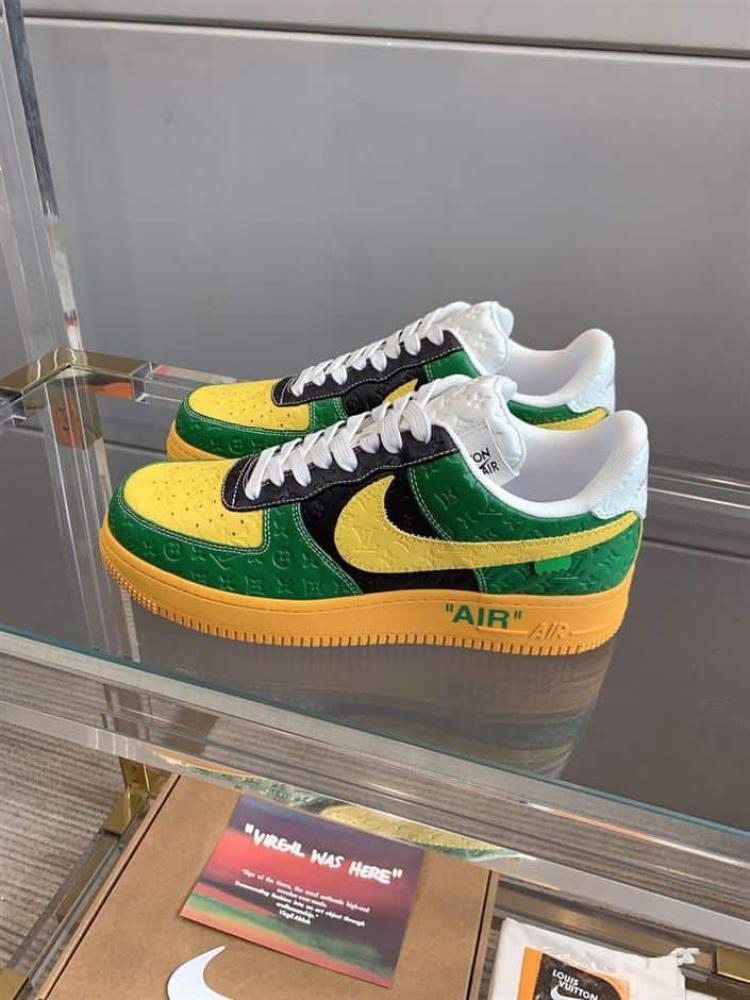 Louis Vuitton x Nike Air Force 1 Low-Top Sneakers in Yellow and Green – LVS108