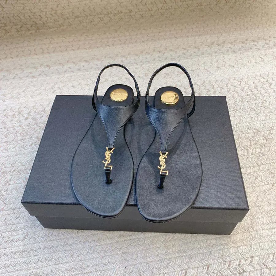 Saint Laurent Cassandra Sandals in Smooth Leather 818293AADF11000 (Woman)