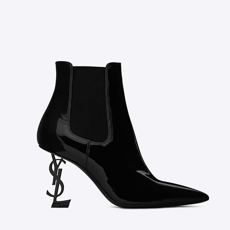 Saint Laurent Opyum Bootie in Patent Leather with Black Heel 80mm (Woman)