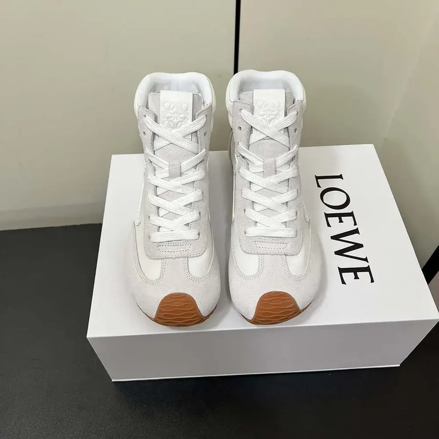 Loewe Ballet Runner 2.0 High-top in Nylon and Calfskin – White (Unisex)