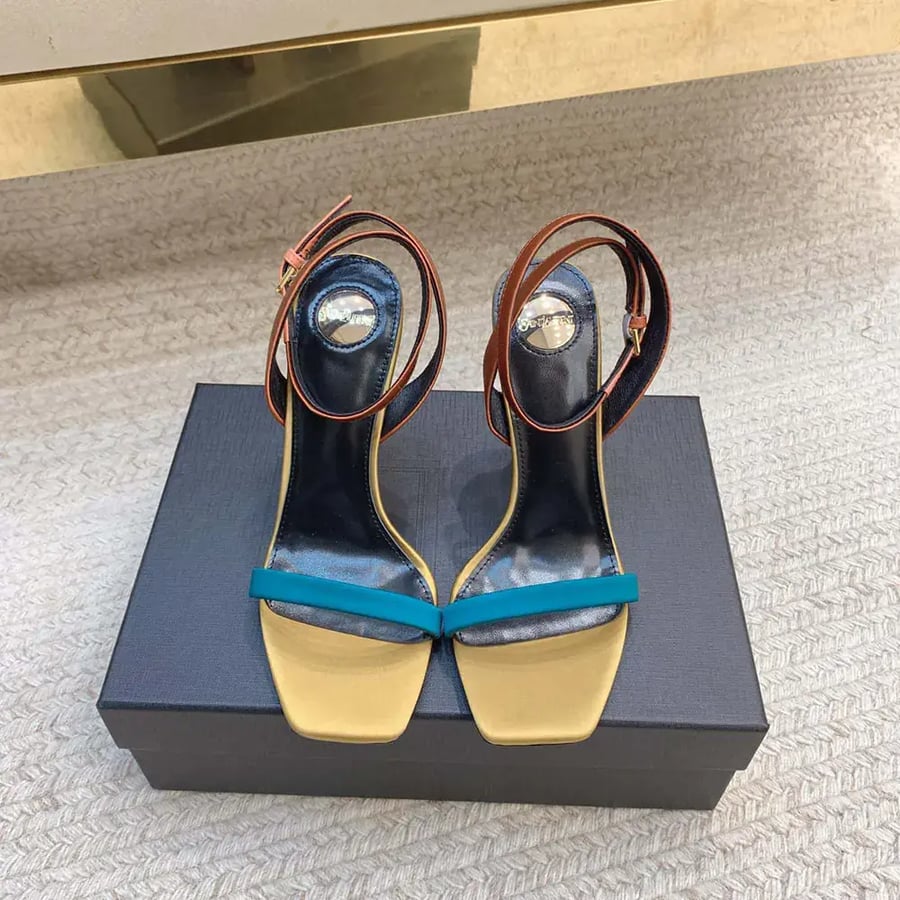 Saint Laurent Dominique Sandals in Satin Crepe 8181849QNAT4490 (Woman)