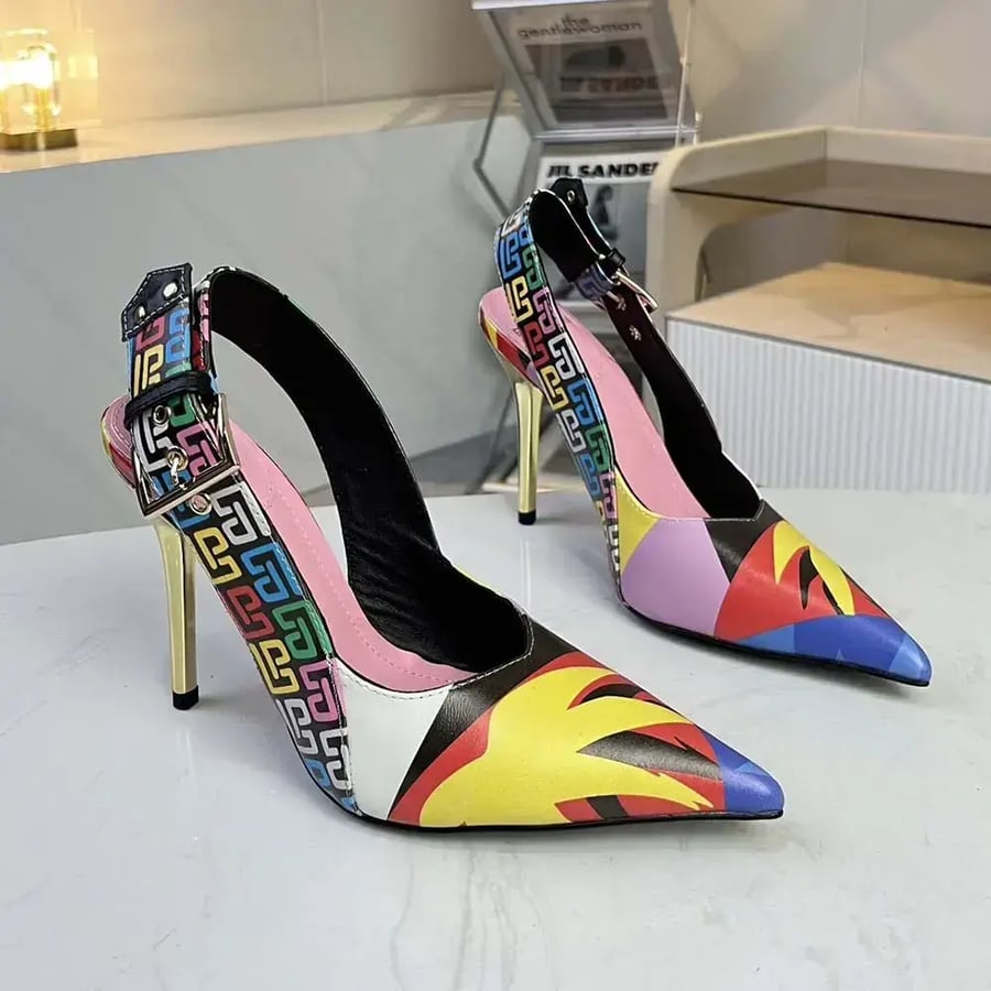 Balmain Ruby Slingbacks in Printed Satin DN1UK947TIPL (Woman)