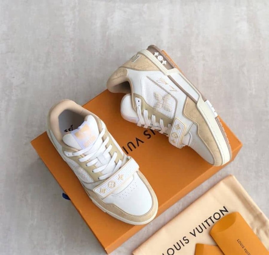 Louis Vuitton Trainer Beige White – LVS014