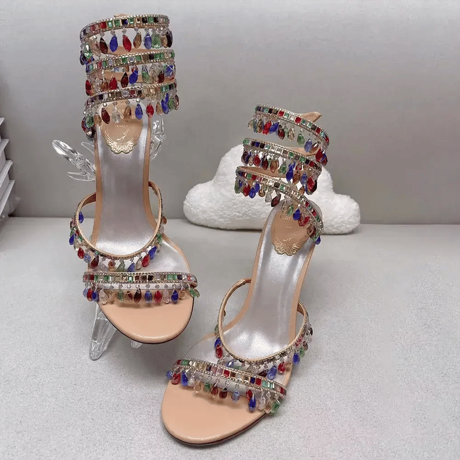 Rene Caovilla Chandelier Crystal Sandy Sandal 105 – C10182R001105V104 (Woman)