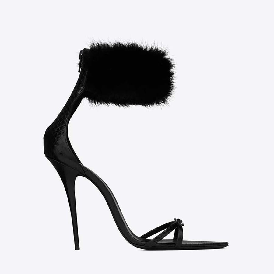 Saint Laurent Satine Sandals in Lacquered Ayers (Woman)