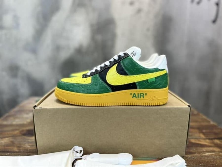 Louis Vuitton x Nike Air Force 1 Low-Top Sneakers in Yellow and Green – LVS119
