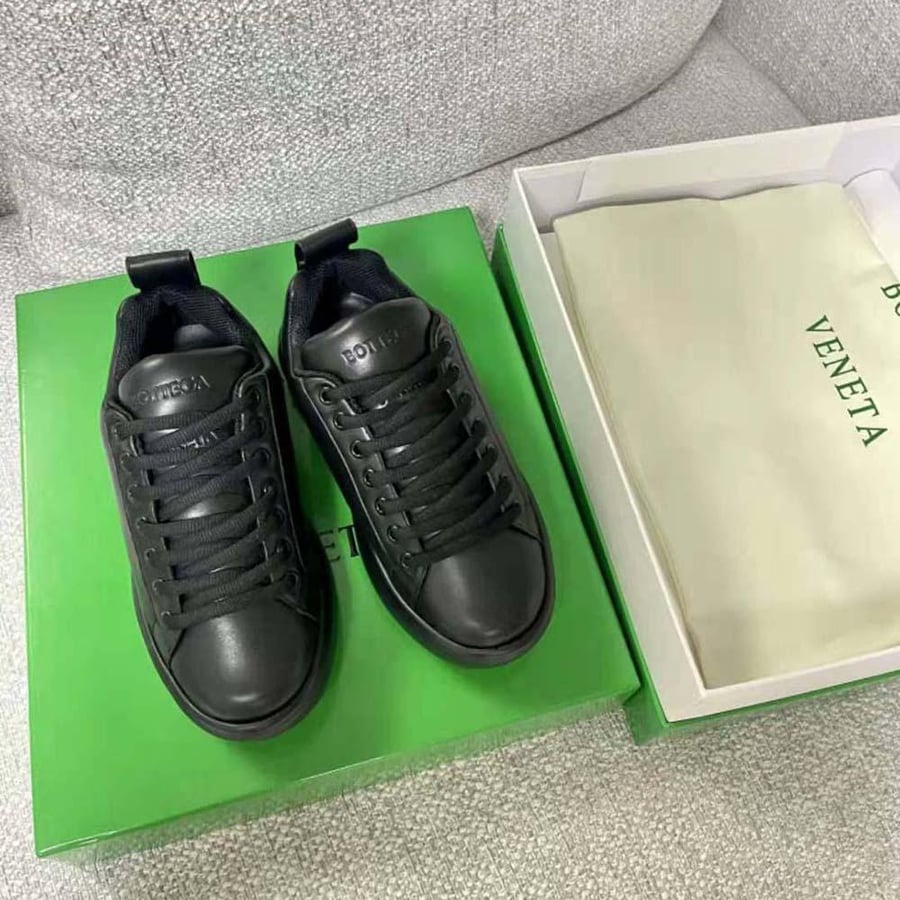 Bottega Veneta Pillow Sneaker Padded Leather Lace-up Sneakers – Black (Unisex)