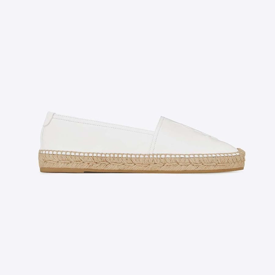 Saint Laurent Monogram Espadrilles in Lambskin – White (Woman)
