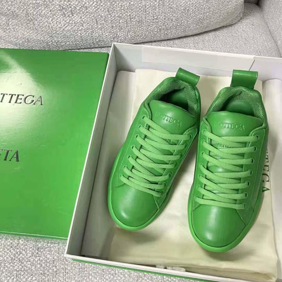 Bottega Veneta Pillow Sneaker Padded Leather Lace-up Sneakers – Green (Unisex)