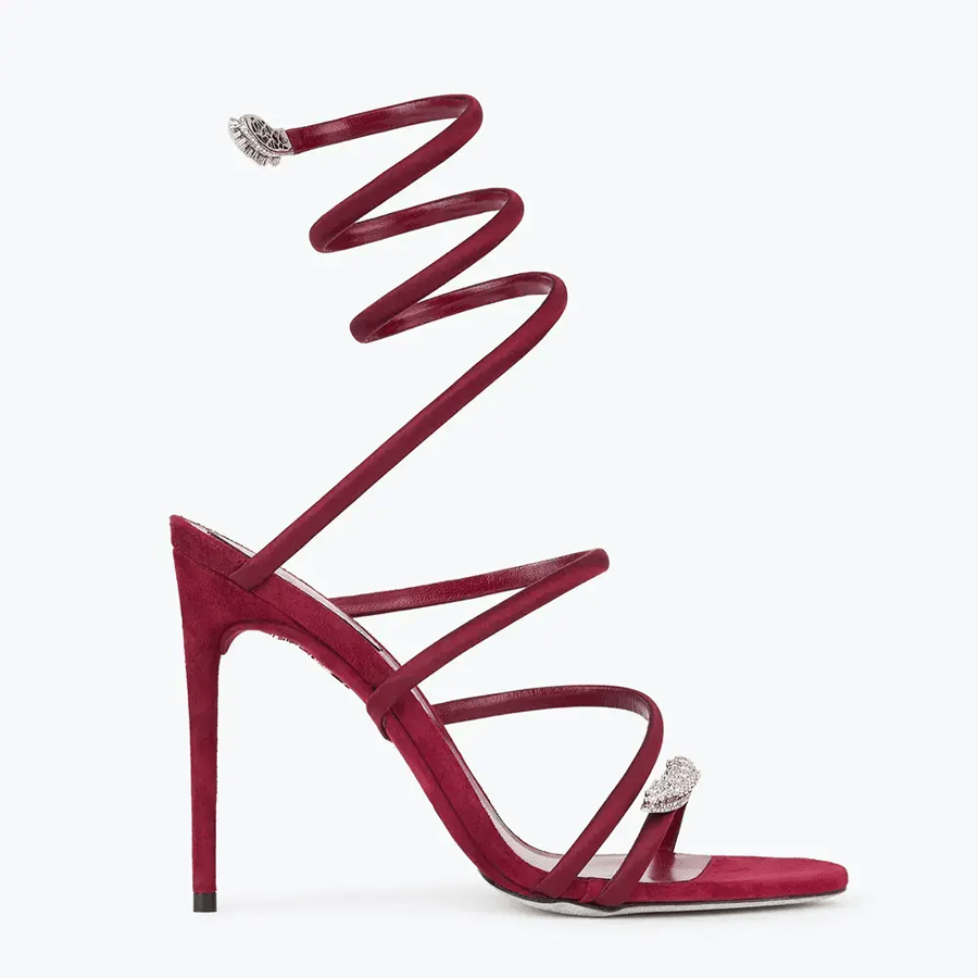 Rene Caovilla Serpente Midnight Red Sandal with Crystals 105 – C11971105R0013060 (Woman)