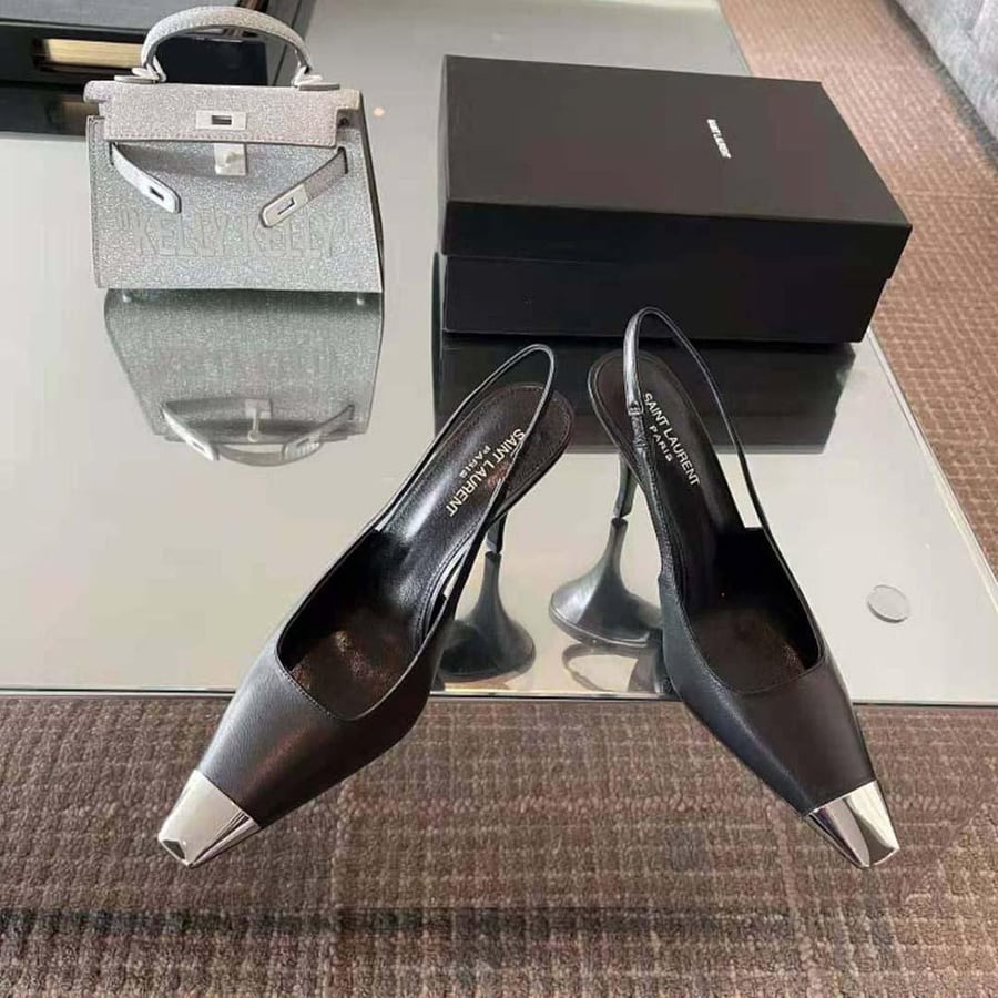 Saint Laurent Blade Slingback Pumps in Smooth Leather (Woman)
