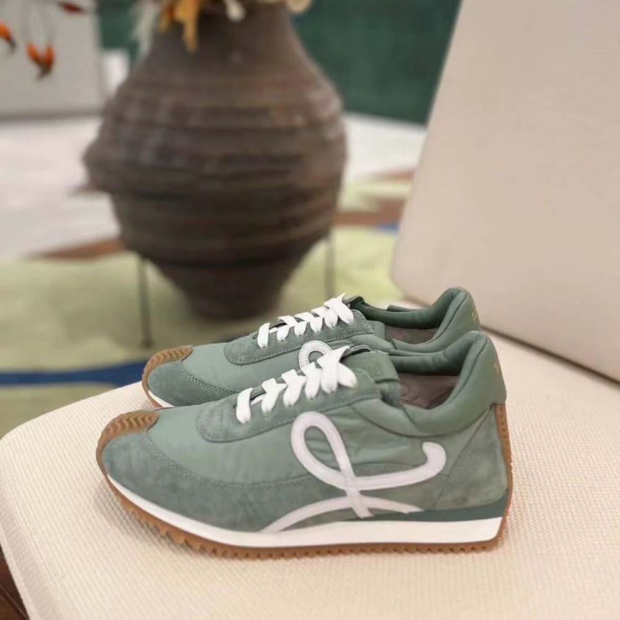 Loewe Flow Runner in Nylon and Suede – Green L815282X99 (Unisex)