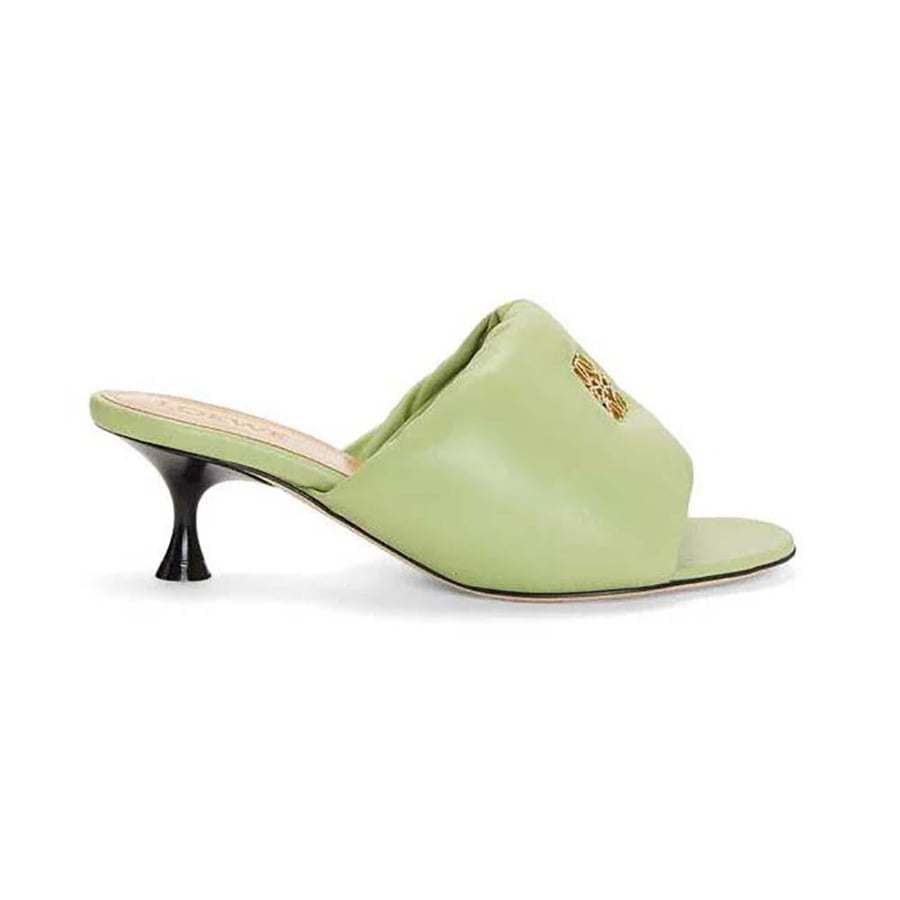 Loewe Anagram Padded Mule in Lambskin – Green (Woman)