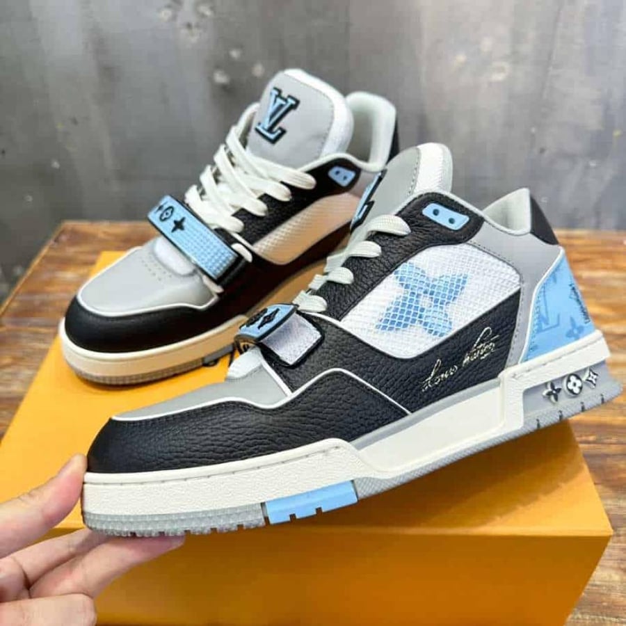 Louis Vuitton Trainer Blue Grey Black Sneaker – LVS210