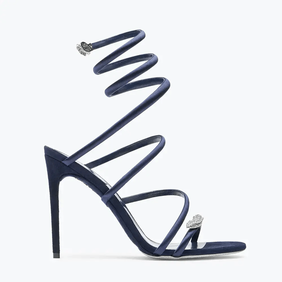 Rene Caovilla Serpente Midnight Blue Sandal with Crystals 105 – C11971105R0018000 (Woman)