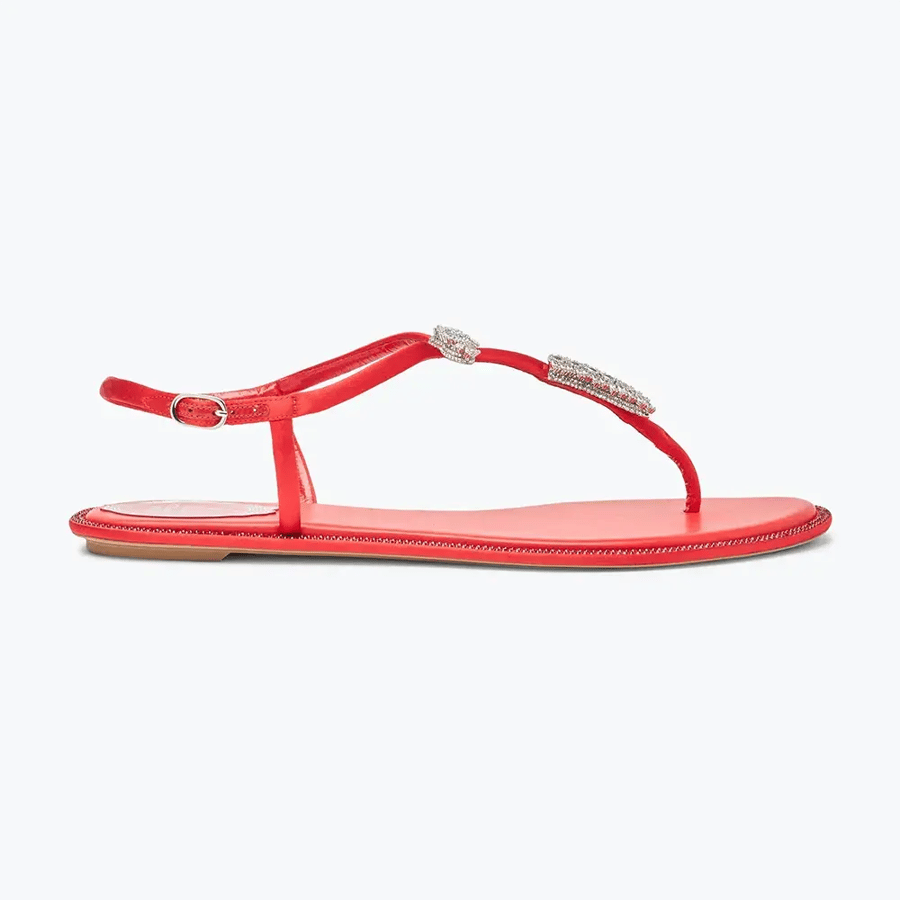 Rene Caovilla Serpente Red Thong Sandal 10 – C12048010R001V126 (Woman)