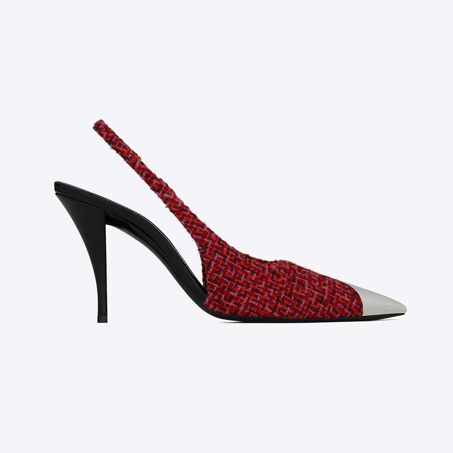 Saint Laurent Vesper Slingback Pumps in Saint Laurent Tweed (Woman)