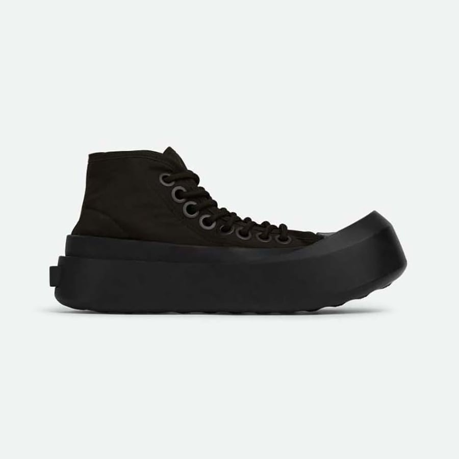Bottega Veneta Jumbo Sneaker Nylon High Top Lace-up Sneakers – Black (Unisex)