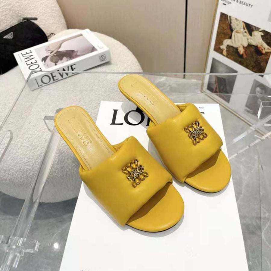 Loewe Anagram Padded Mule in Lambskin – Orange (Woman)
