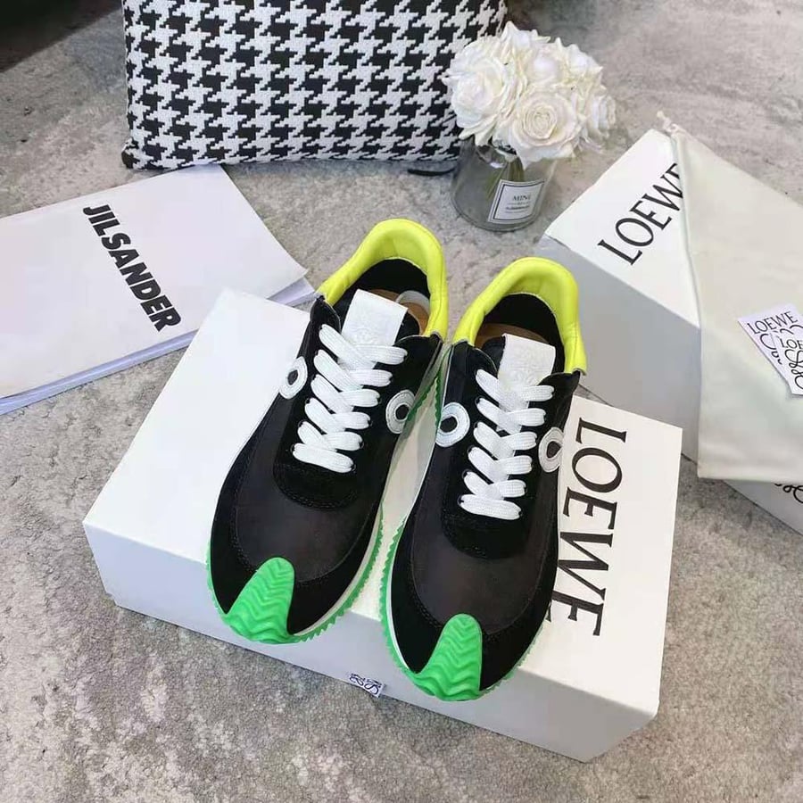 Loewe Flow Runner in Nylon and Suede – Black (Woman)