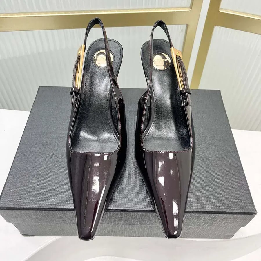 Saint Laurent Lee Slingback Pumps in Patent Leather (Woman)