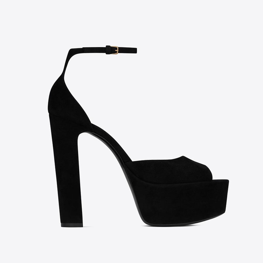Saint Laurent Jodie Platform Sandals in Suede – Black (Woman)