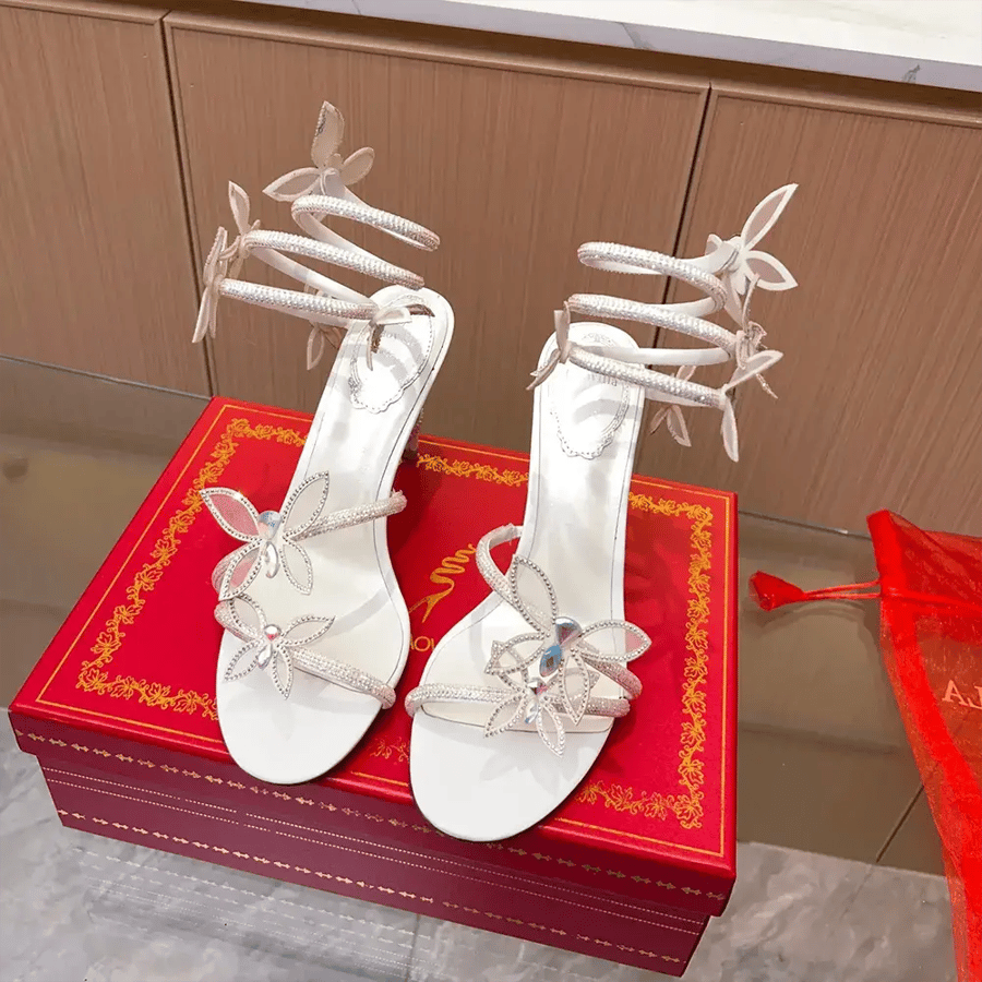 Rene Caovilla Margot Pink Powder Butterfly Sandal 105 – C11625105R001V903 (Woman)