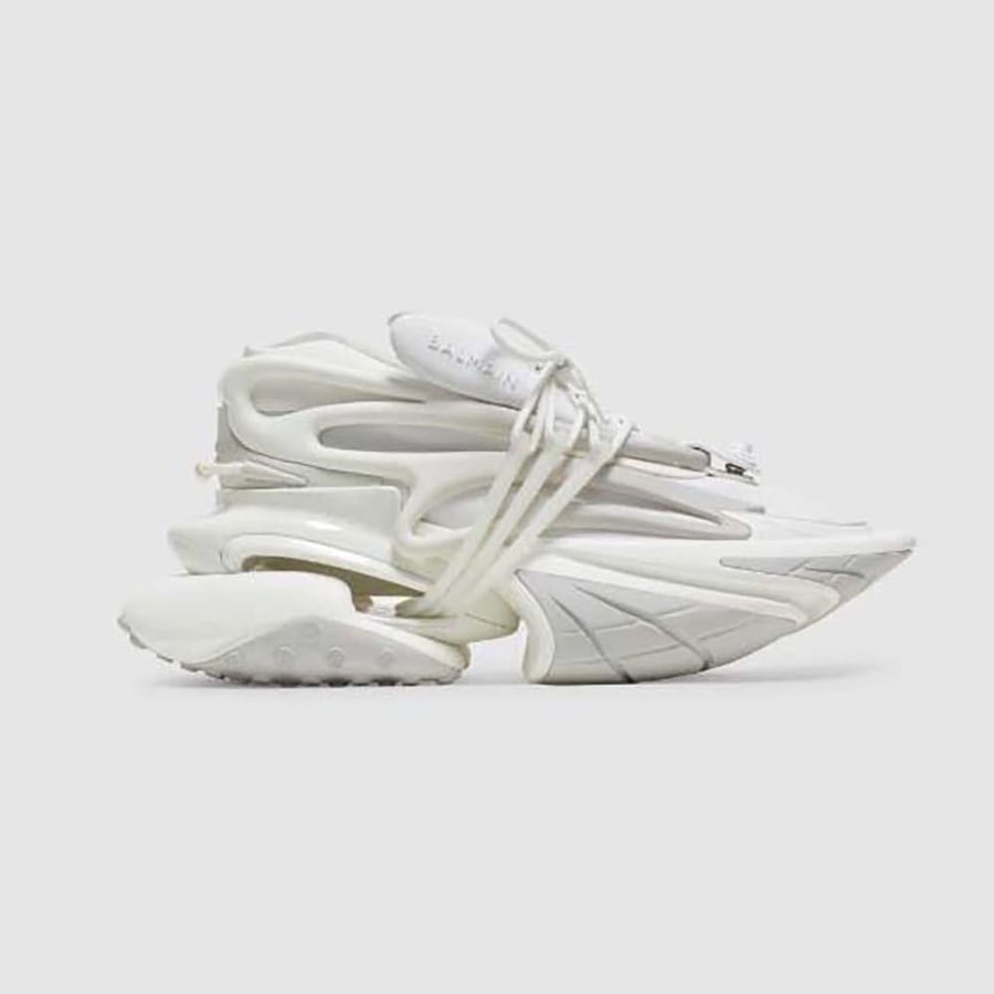 Balmain Unicorn Trainers in Neoprene and Leather – White (Unisex)